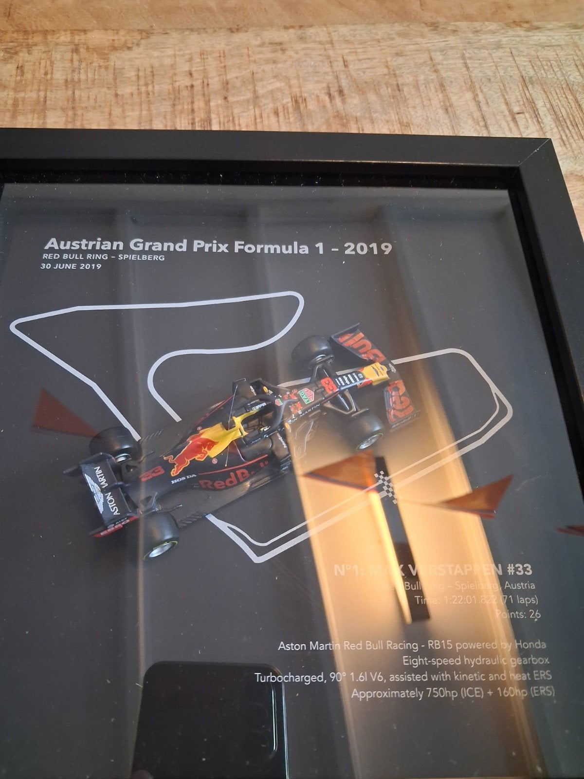 Max verstappen schaalmodel Spielberg 2019 Framedwheels, Ophalen of Verzenden, Zo goed als nieuw, Formule 1