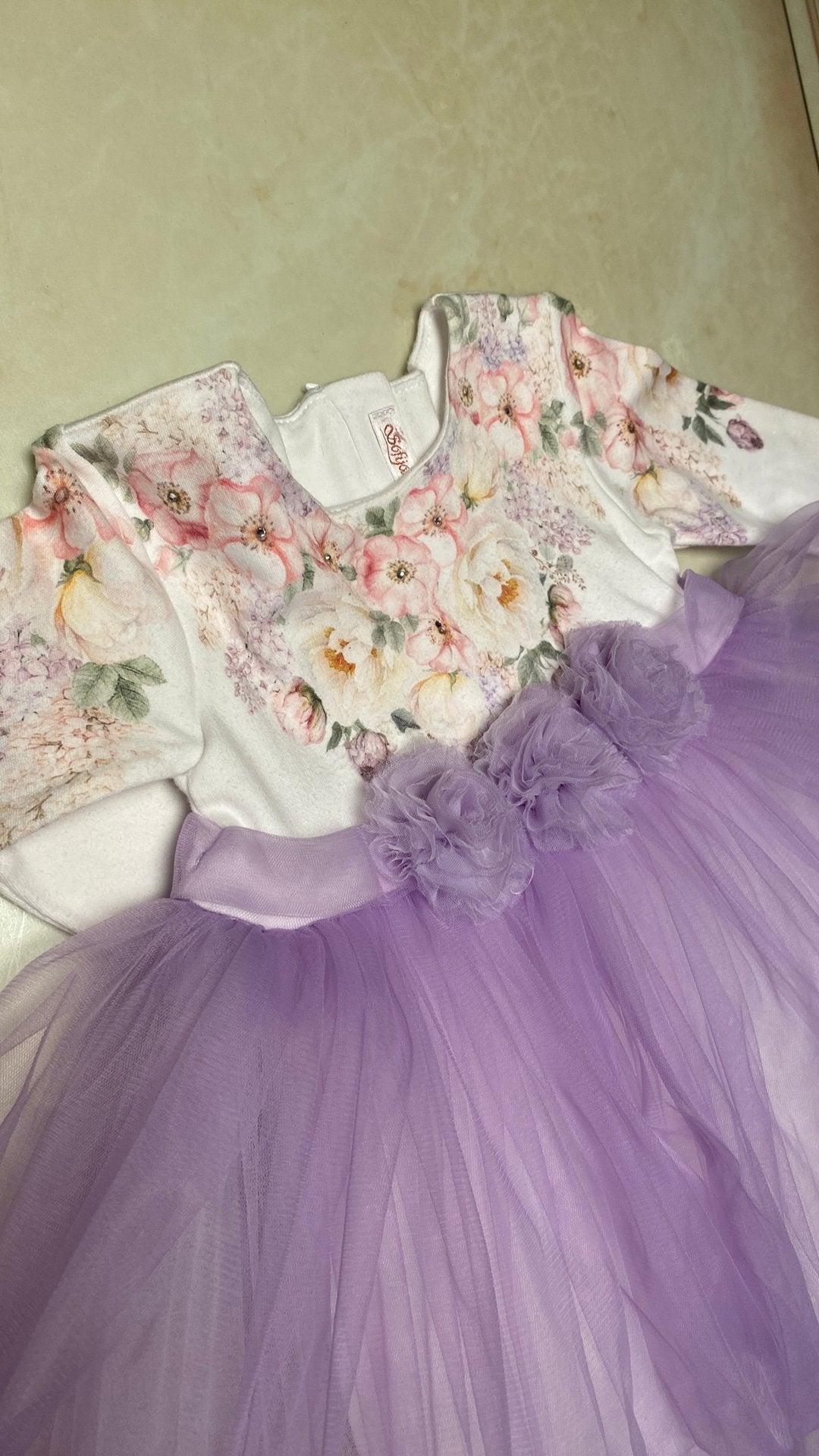 Tule baby jurkje v sofija, Kinderen en Baby's, Babykleding | Maat 80, Ophalen, Zo goed als nieuw, Meisje, Jurkje of Rokje