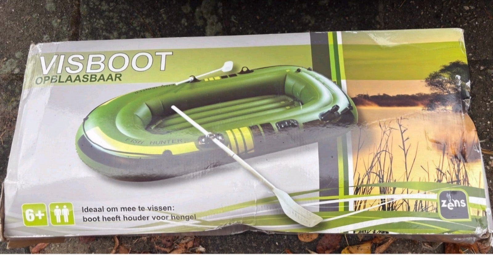 Rubberen visboot 2.30 2 pers met pomp €50, Ophalen of Verzenden