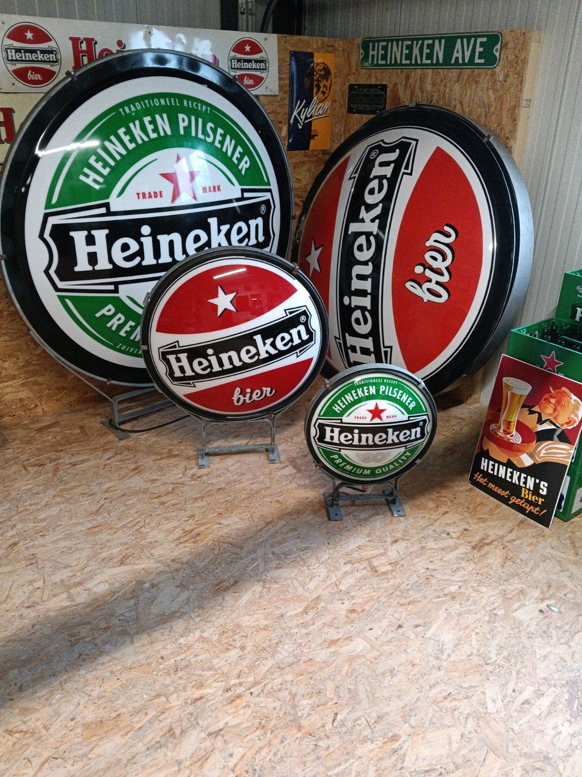 Heineken Lichtbakken en Schaal - 150 cm, Ophalen, Gebruikt, Reclamebord, Plaat of Schild, Heineken