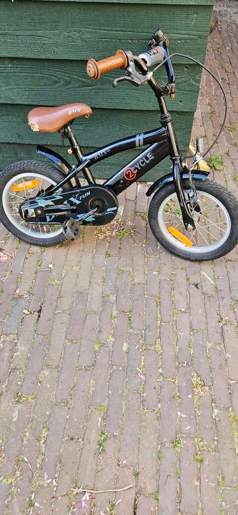 Zwarte BMX kinderfiets - 2Cycle Fun, Gebruikt, Staal, Velgrem, V-brakes