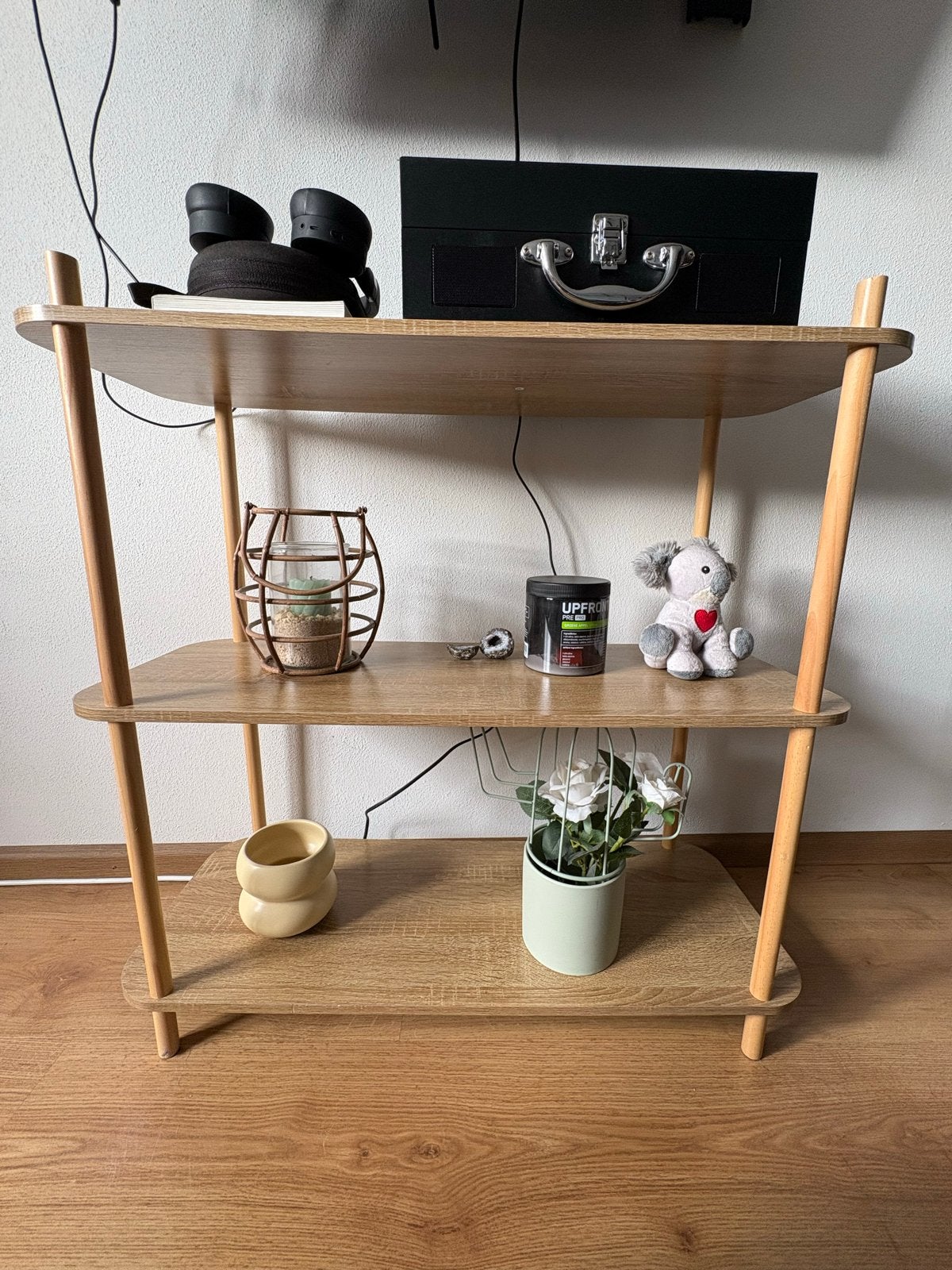 Houten Boekenplank met 3 Niveaus - Stijlvol & Functioneel, Ophalen, Zo goed als nieuw