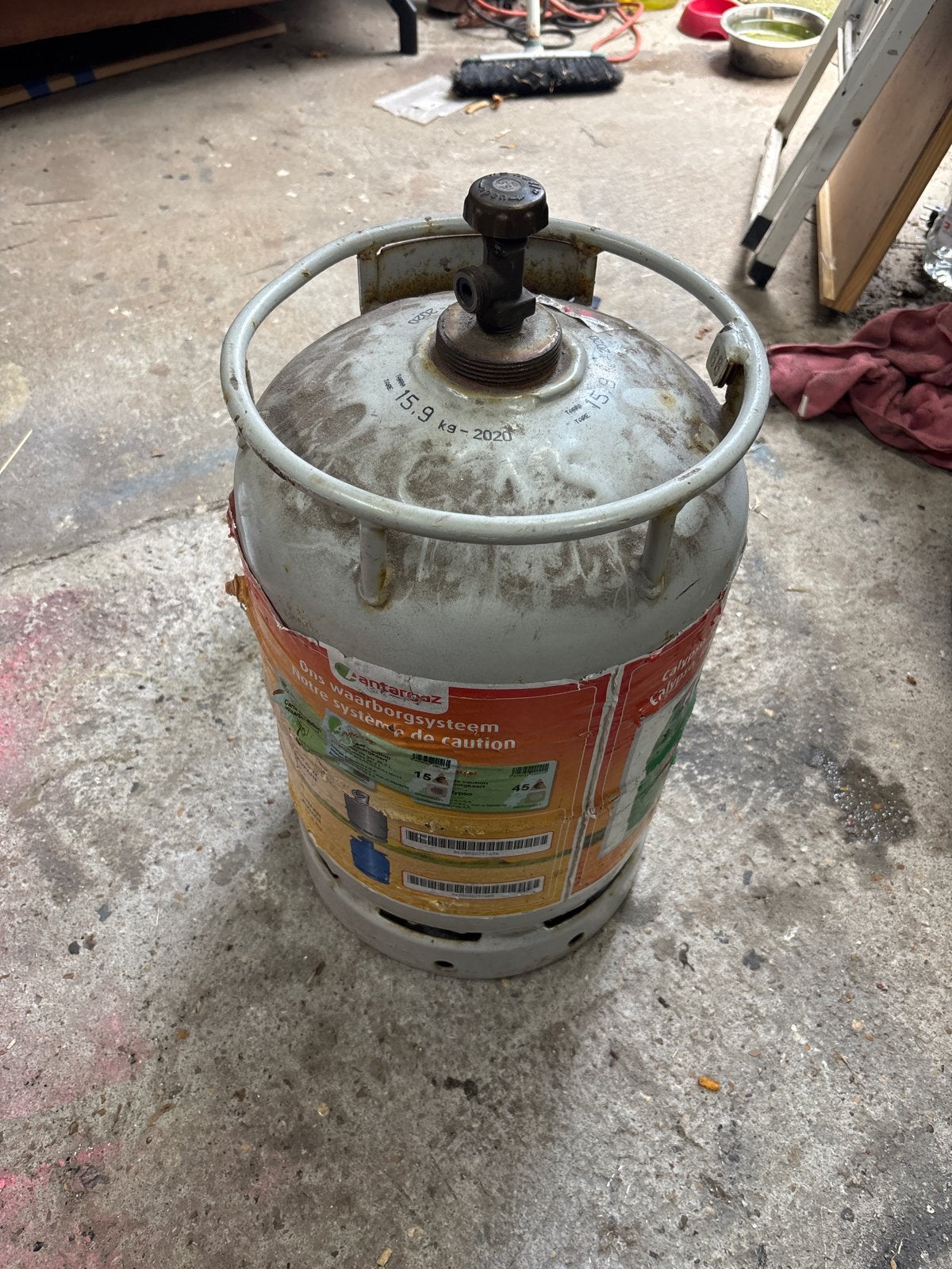 Lege Antargaz gasfles 15.9 kg, Caravans en Kamperen, Ophalen, Gebruikt