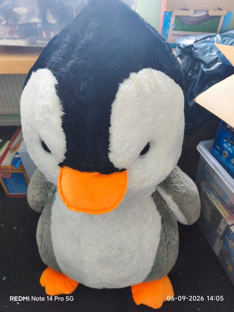 Grote zachte pinguïn knuffel, zo goed als nieuw, Ophalen, Pinguïn, Zo goed als nieuw, Middelgroot (20 tot 80 cm)