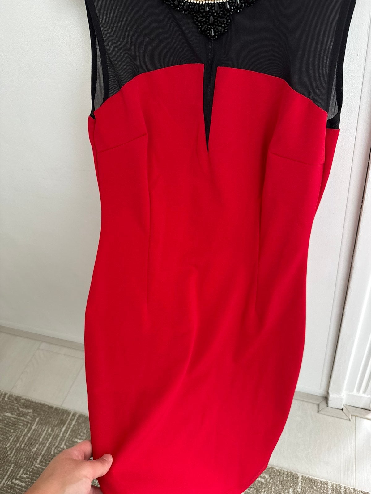 Rood jurkje avondjurk abiye M, Maat 38/40 (M), Ophalen of Verzenden, Zo goed als nieuw, Boven de knie