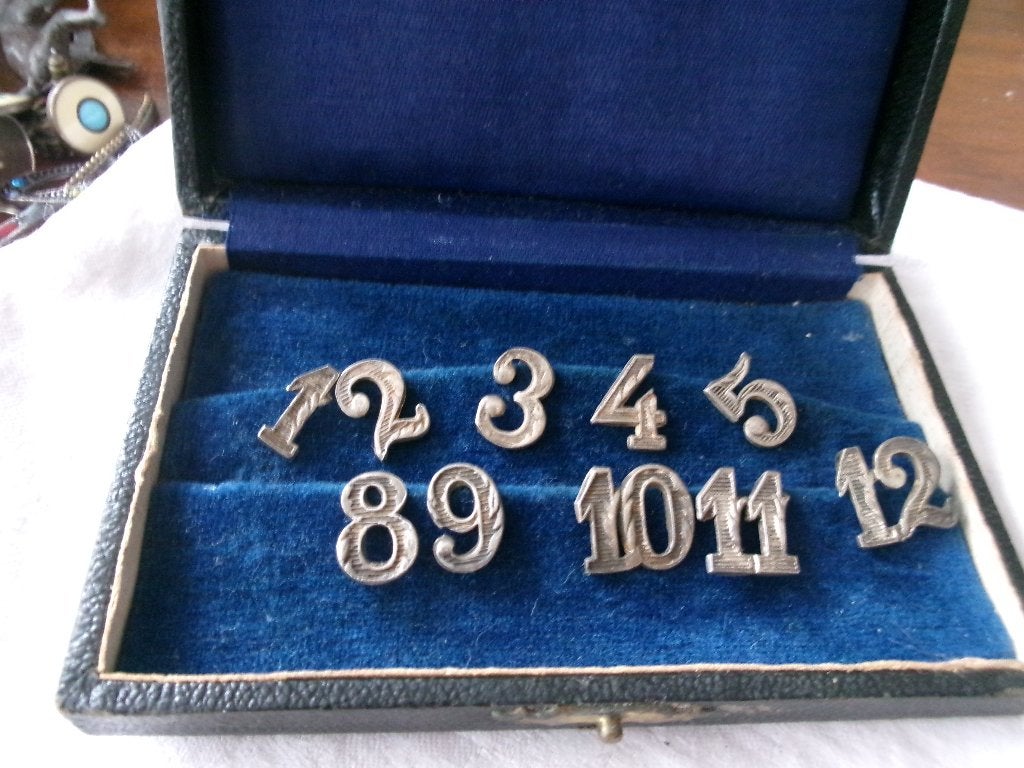 antiek setje Tafelnummers, Antiek en Kunst, Ophalen of Verzenden