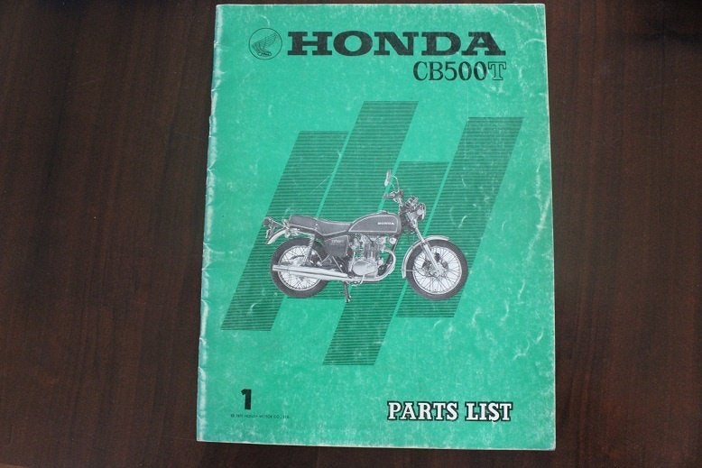 Honda CB500T 1975 motorcycle parts list CB500 Twin, Ophalen of Verzenden, Honda