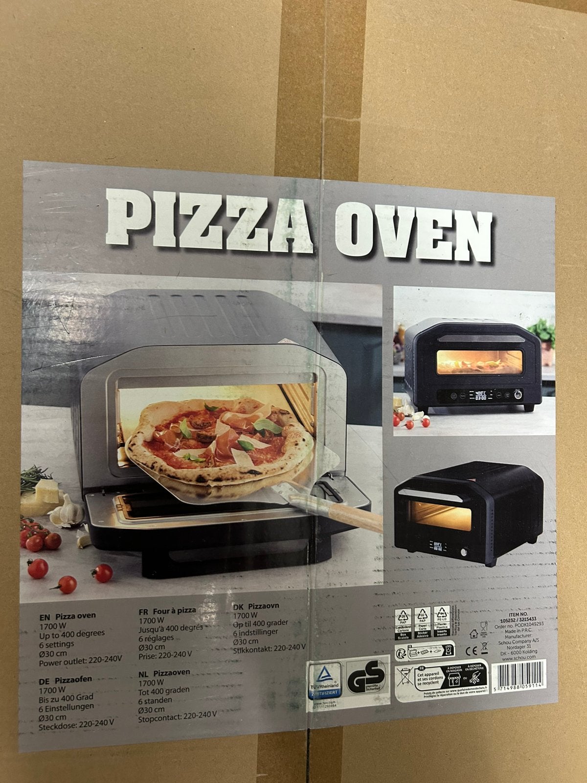 Pizza oven, Ophalen, Nieuw