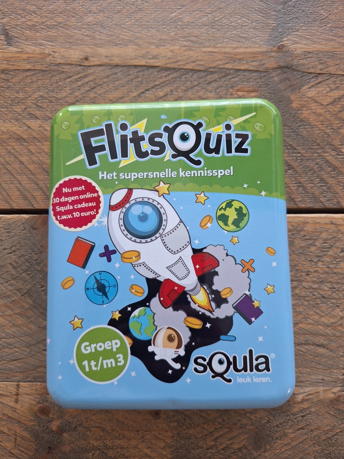 Squla Flitsquiz Groep 1 t/m 3 - Compleet (mist 3 muntjes), Een of twee spelers, Ophalen of Verzenden, Gebruikt, Squla
