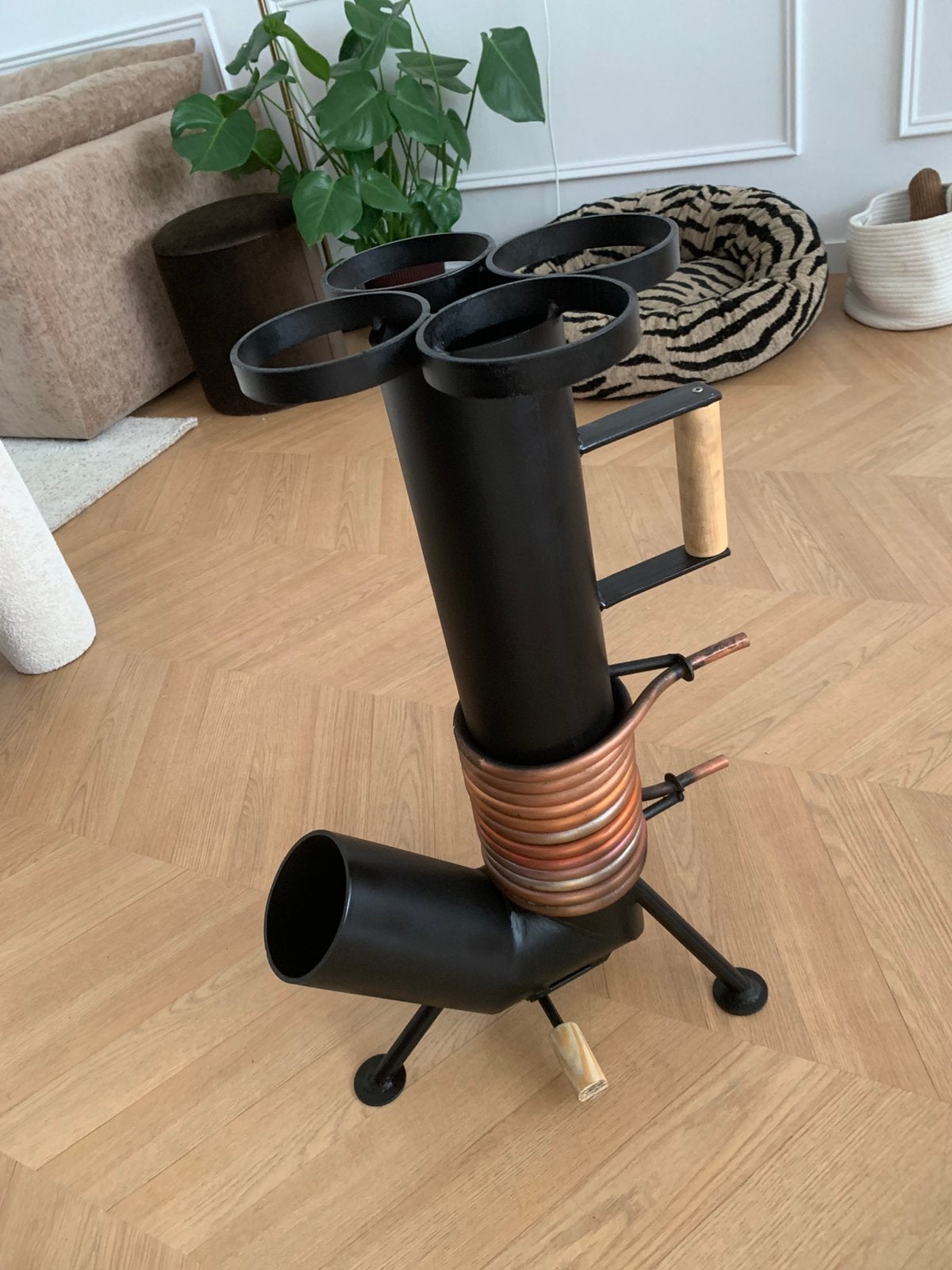 Unieke Rocket stove/hottub kachel met warmtewisselaar, Tuin en Terras, Ophalen of Verzenden