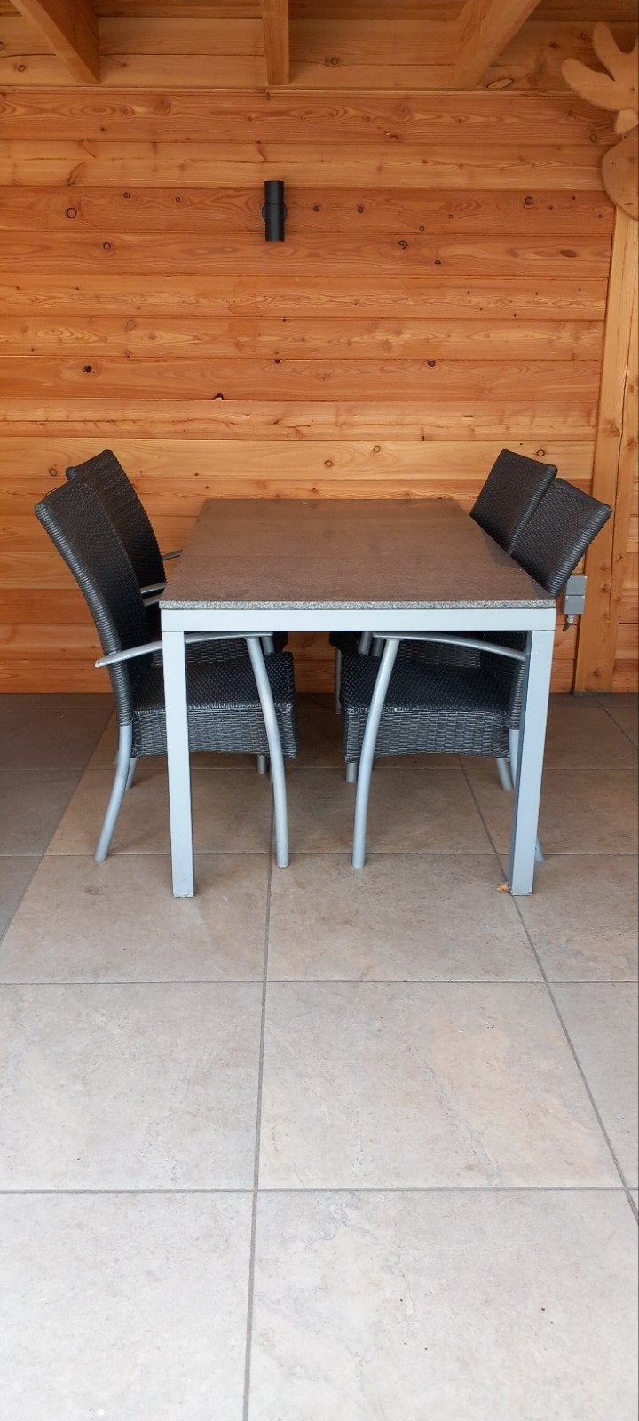 Tuinset: Rechthoekige tafel met 6 stoelen, Ophalen, Gebruikt, Rechthoekig, Metaal