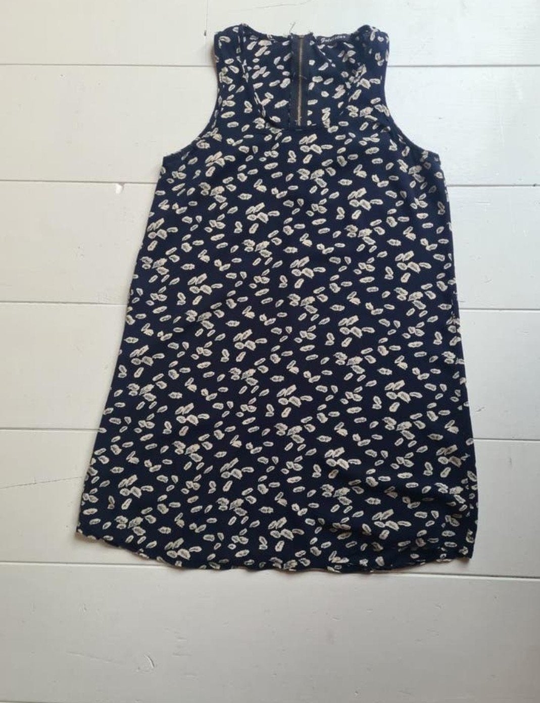 Goldistar mouwloos zomerjurkje maat 38 met veer-print, Maat 38/40 (M), Blauw, Ophalen of Verzenden, Zo goed als nieuw