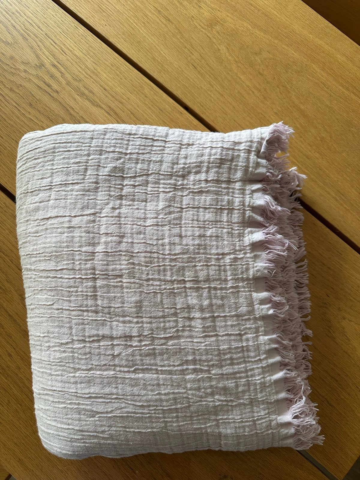 H&M Sprei met franje - lichtroze, Katoen, Roze, Met franjes/kwastjes, Ophalen of Verzenden