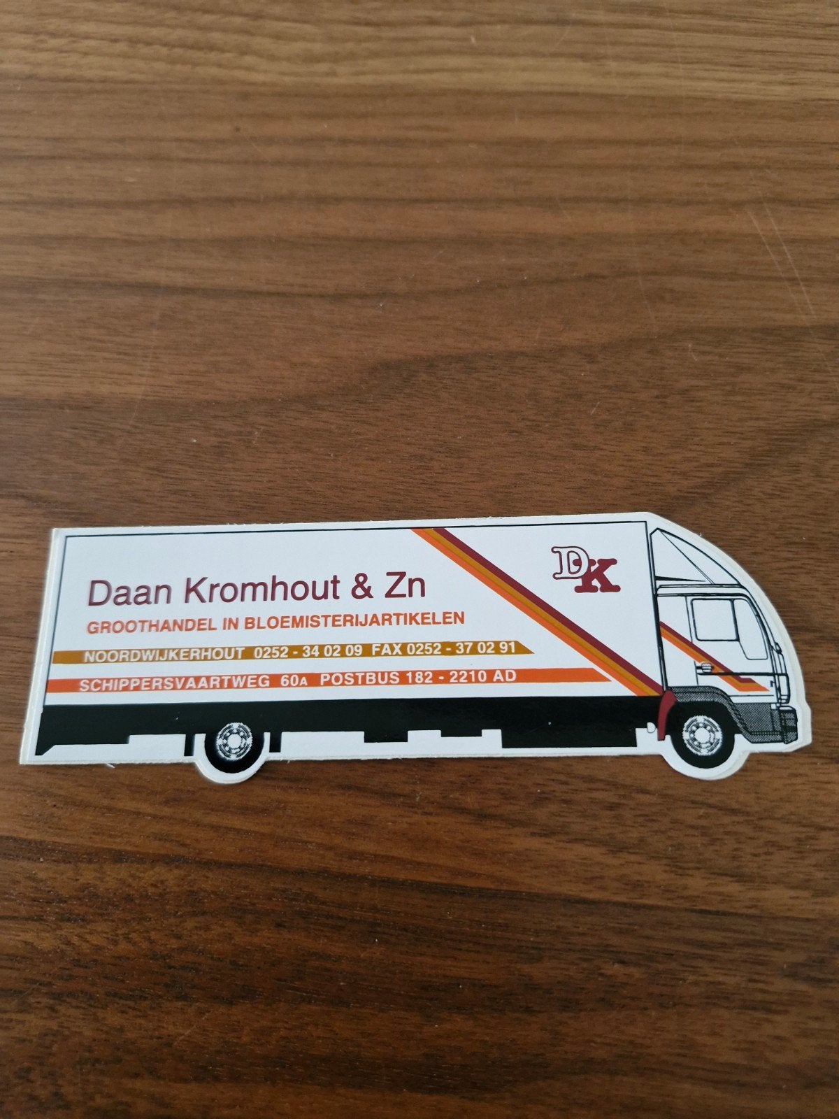 632 Vintage Daan Kromhout & Zn Bloemisterijartikelen Sticker, Ophalen of Verzenden