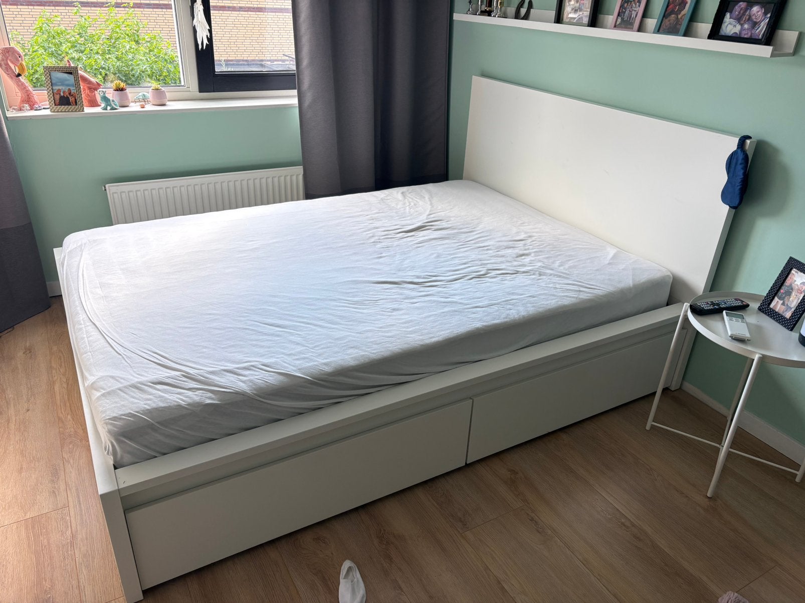 Leuk bed 140x200, Ophalen, Wit, Tweepersoons, 140 cm