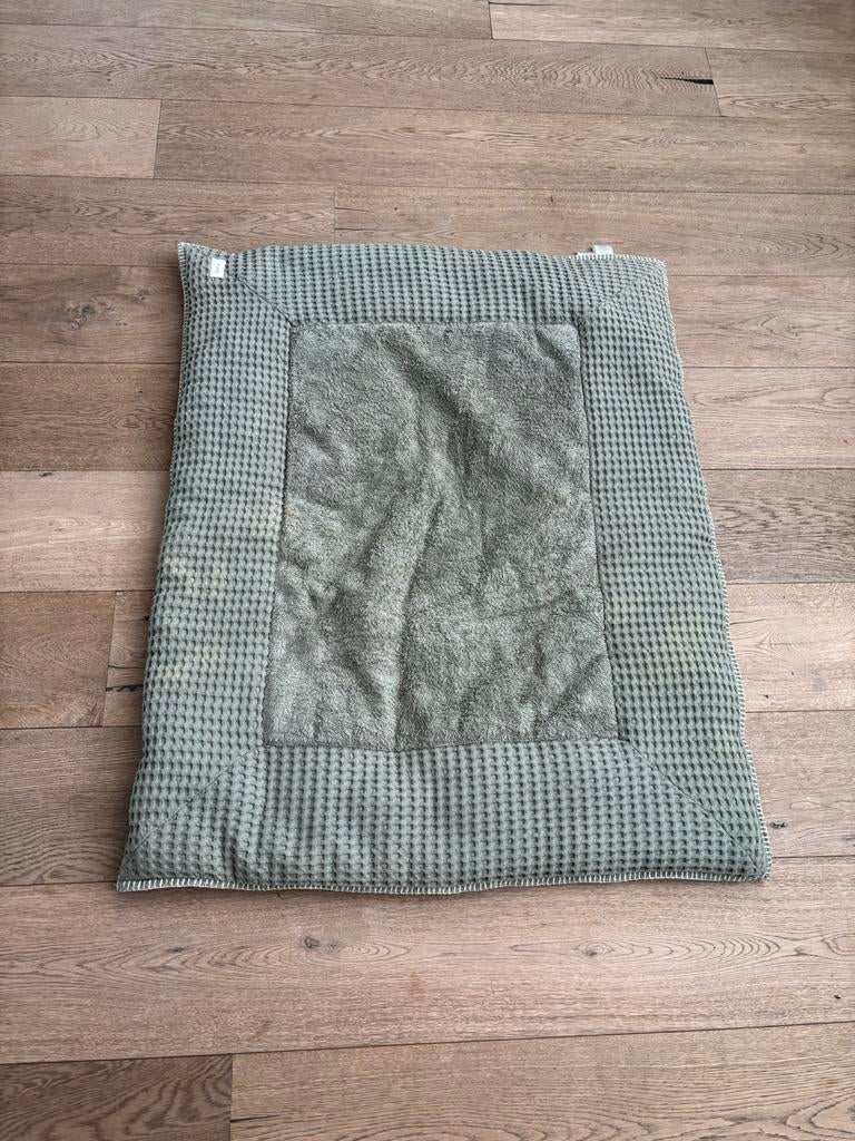Koeka boxkleed/speelkleed wafelstof Mintgroen/Grijs, Ophalen of Verzenden, Zo goed als nieuw