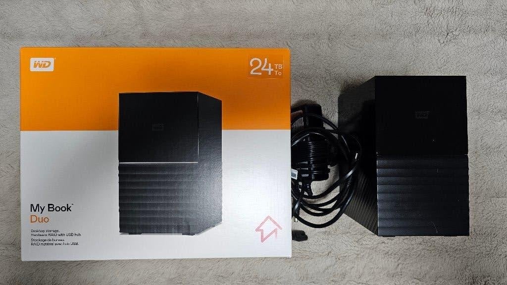 WD My Book Duo 24TB - RAID 0 - Healthy - SMART Good, Computers en Software, HDD, Zo goed als nieuw, 24TB, Laptop