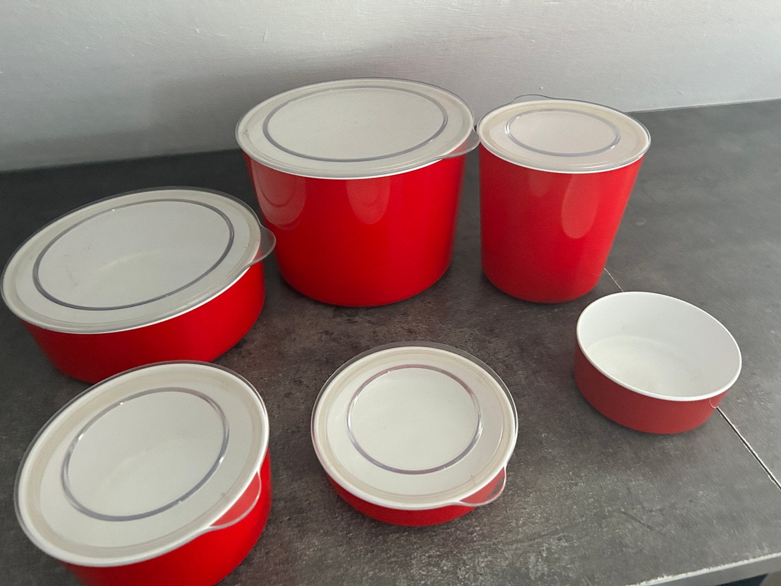 Mepal bewaardozen set - 6-delig (1 deksel mist), Kunststof, Ophalen of Verzenden, Zo goed als nieuw, Voorraadpot