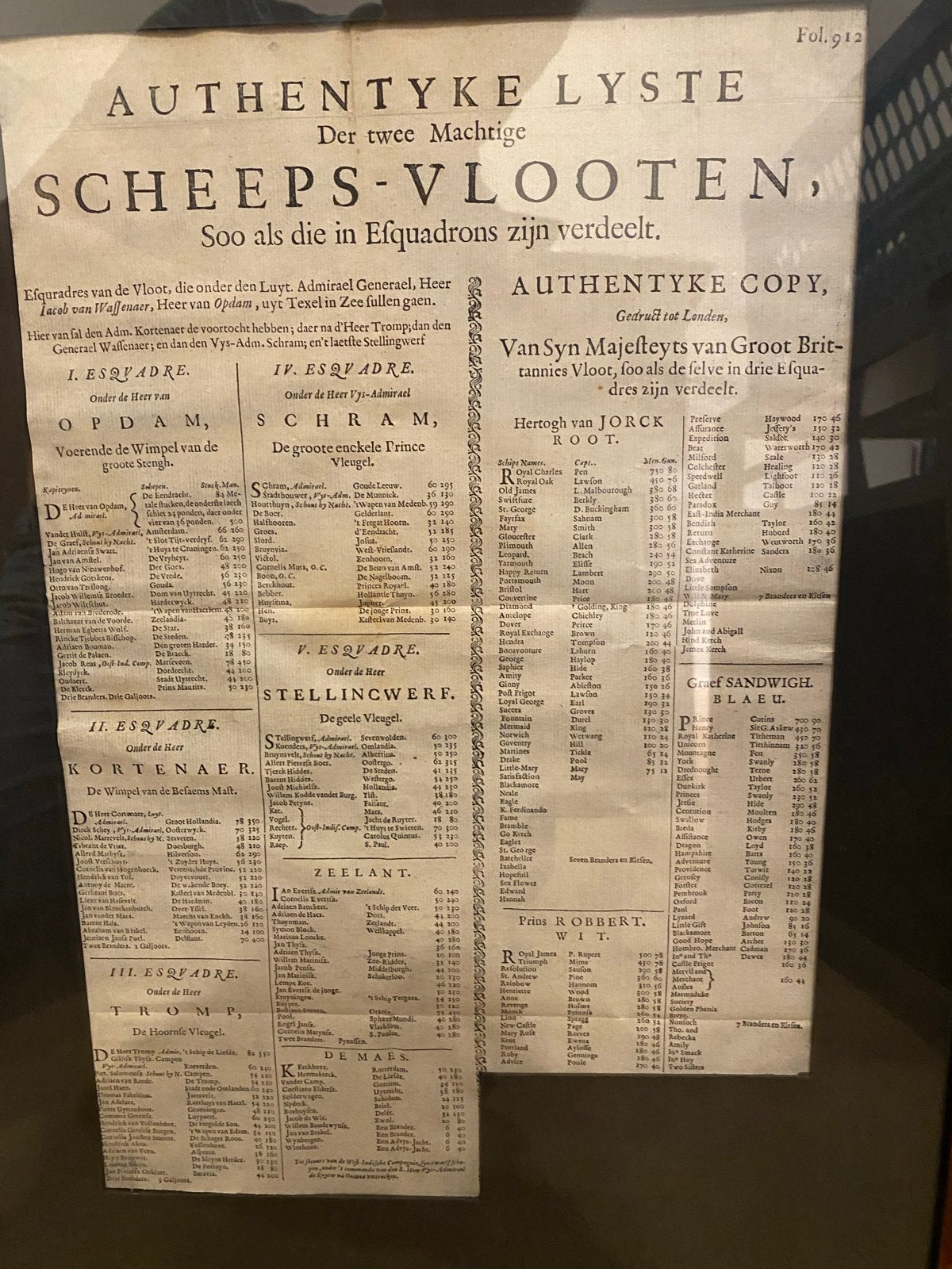 Authentieke Lijste Scheeps-Vlooten (17e Eeuw), Ophalen of Verzenden, Voor 1940, Gelezen, Marine