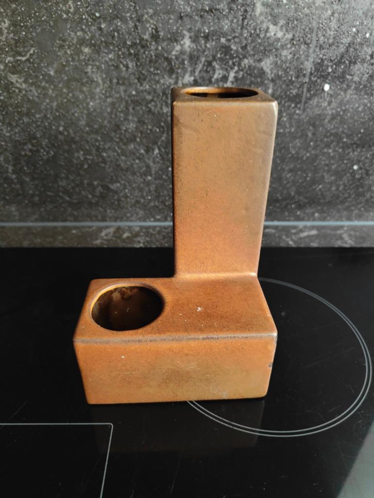 Cor Unum blokvaas bruin, Overige materialen, Gebruikt, Bruin, Ophalen of Verzenden