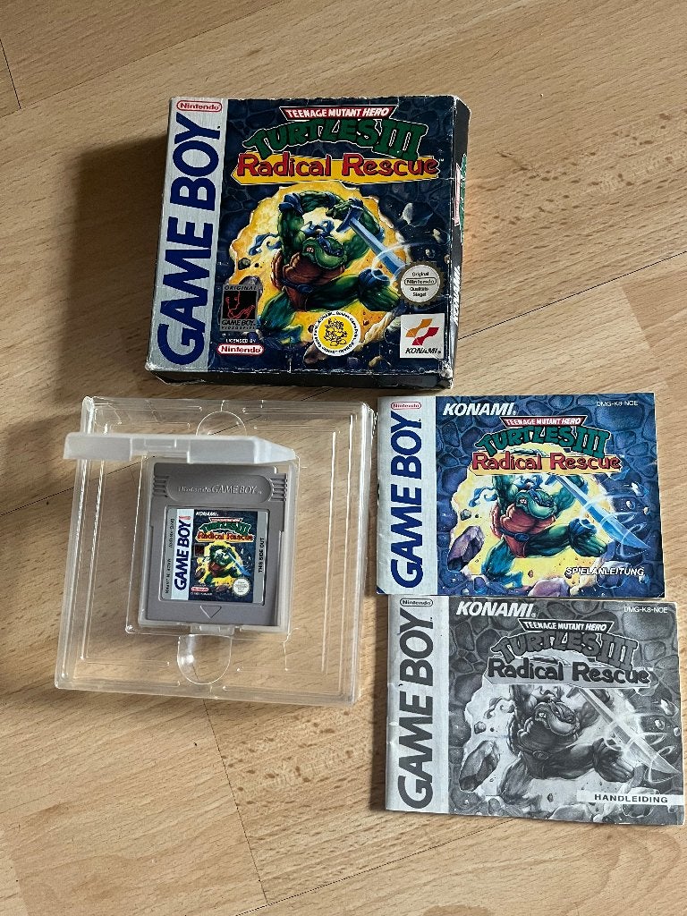 Game Boy: Turtles 3 Radical Rescue (compleet & VERY RARE), Spelcomputers en Games, Avontuur en Actie, Gebruikt, 1 speler, Ophalen of Verzenden