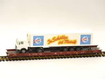 FLEISCHMANN lagevloerwagen RoLa met truck m. opl. ijsfirma, Gelijkstroom, Fleischmann, Ophalen of Verzenden, Nieuw