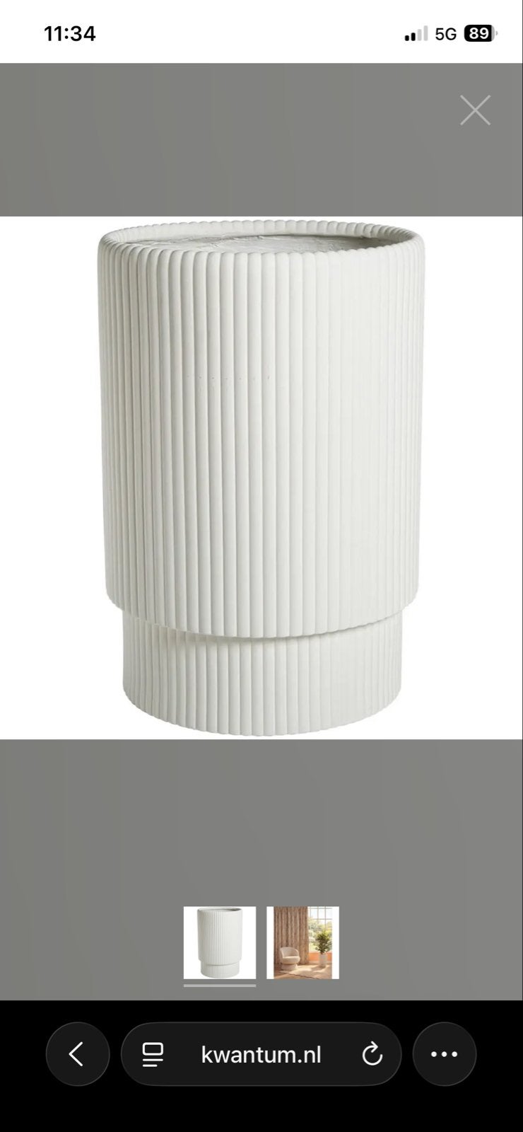 Moderne witte plantenpot - perfect voor binnen, Ophalen, Overige materialen, Minder dan 60 cm, Rond