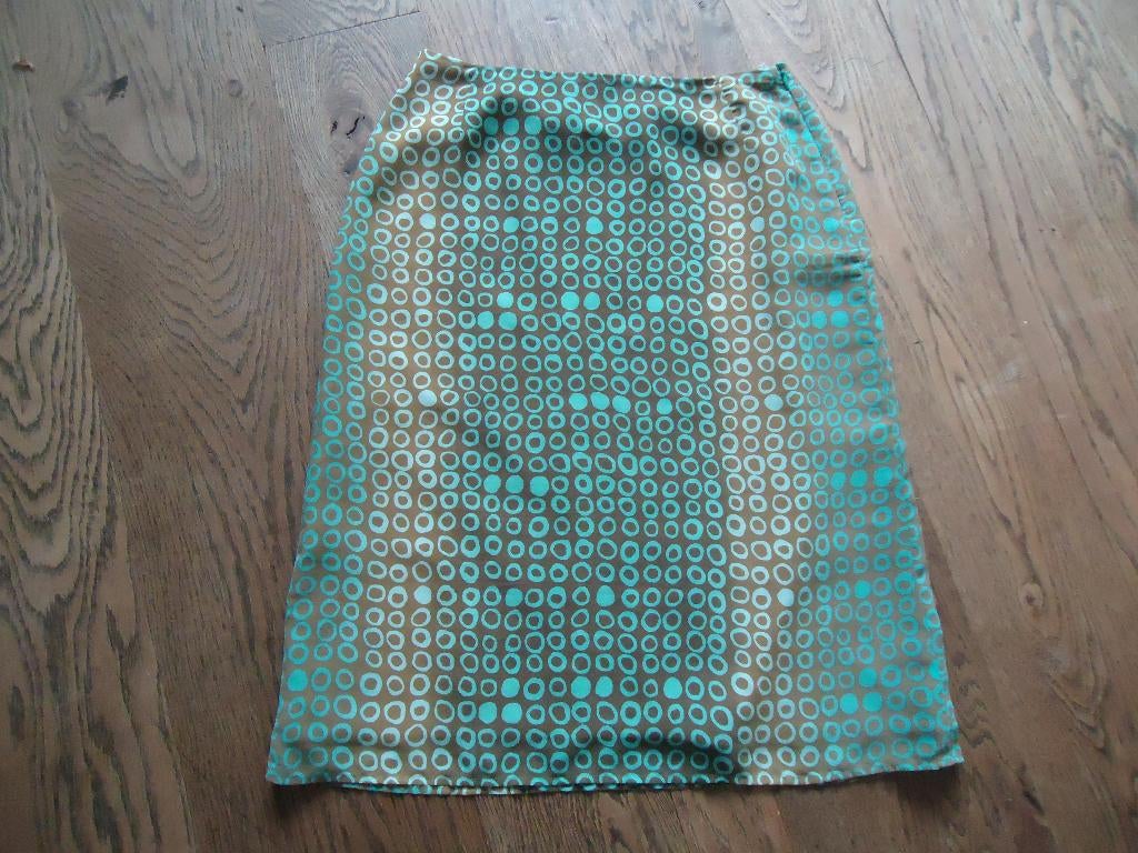 Bruin met turquoise VANILIA rokje maat 38, Maat 38/40 (M), Bruin, Vanilia, Ophalen of Verzenden