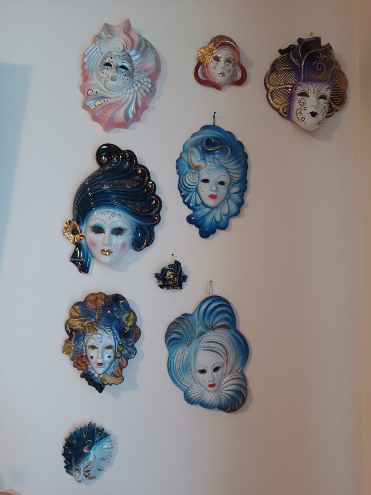 Venetiaanse maskers, Ophalen, Blauw, Masker, 20 - 50 cm