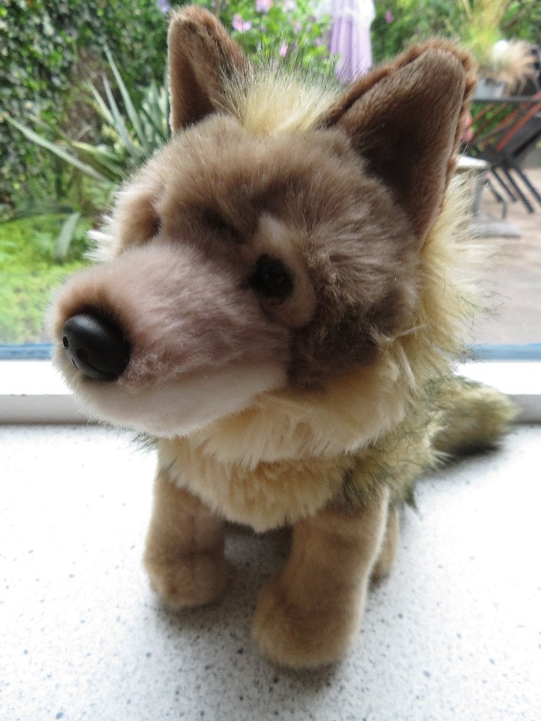 Wolf merk Unitoys UNI toys meet ca 30 cm van neus tot staart, Middelgroot (20 tot 80 cm), Hond, Ophalen of Verzenden, Met label