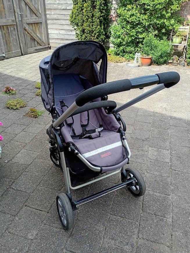 grijze kinderwagen Topmark, Gebruikt, Met reiswieg, Ophalen, Kinderwagen