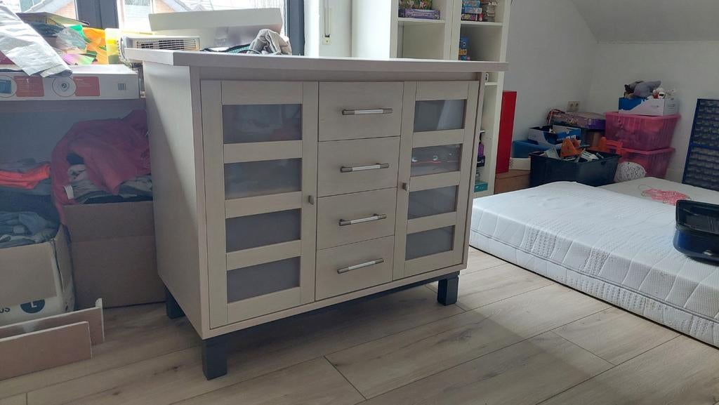 Kast met lades en kastdeuren, Ophalen, Gebruikt, 100 tot 150 cm, Met deur(en)