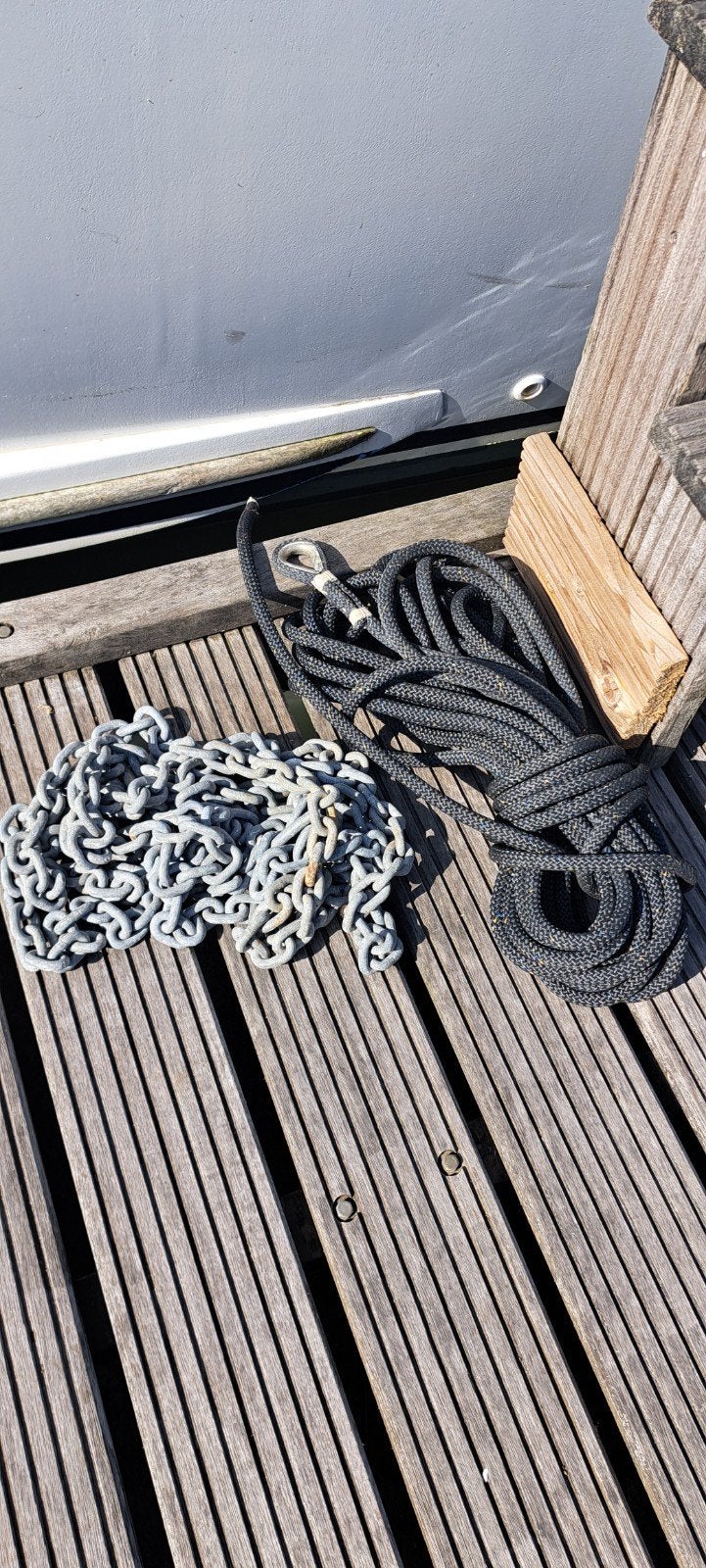 Ankerketting 8mm plus anker touw, Ophalen of Verzenden, Gebruikt, Ankeren en Afmeren, Zeilboot of Motorboot