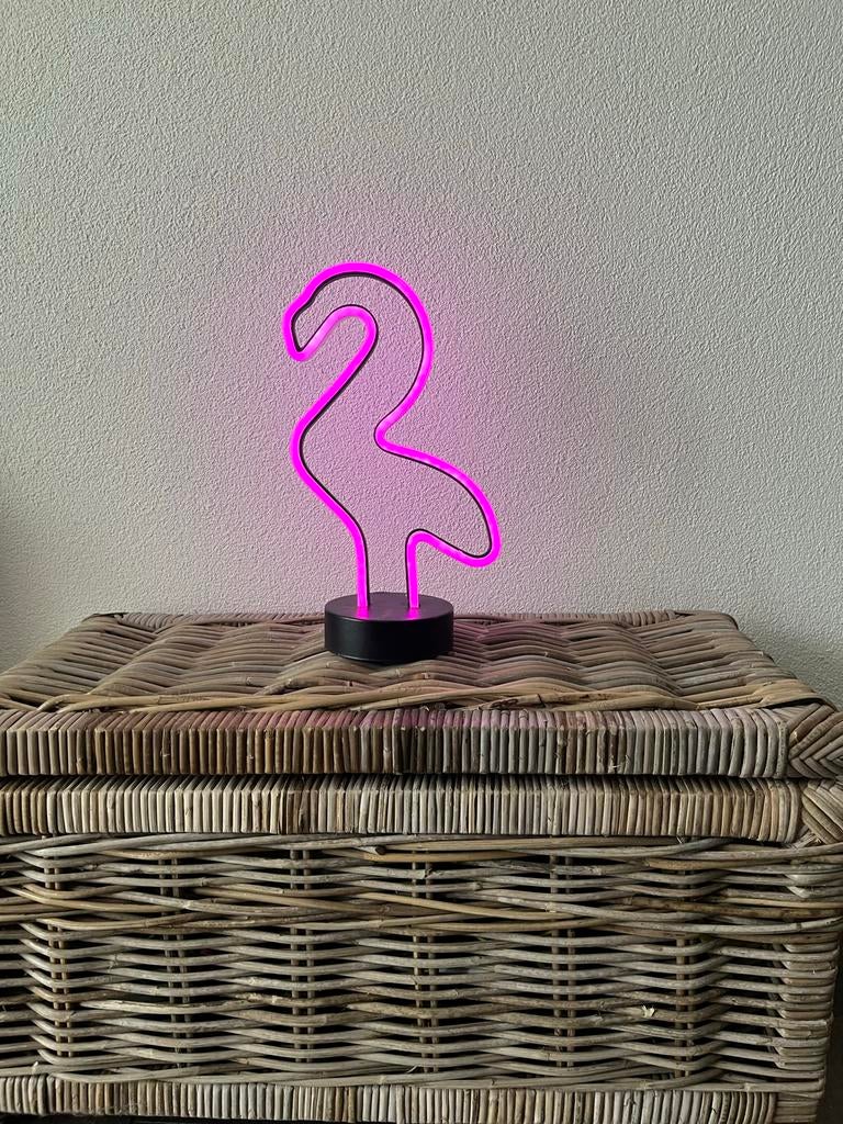 Lichtgevende neon-flamingo, Ophalen of Verzenden, Gebruikt