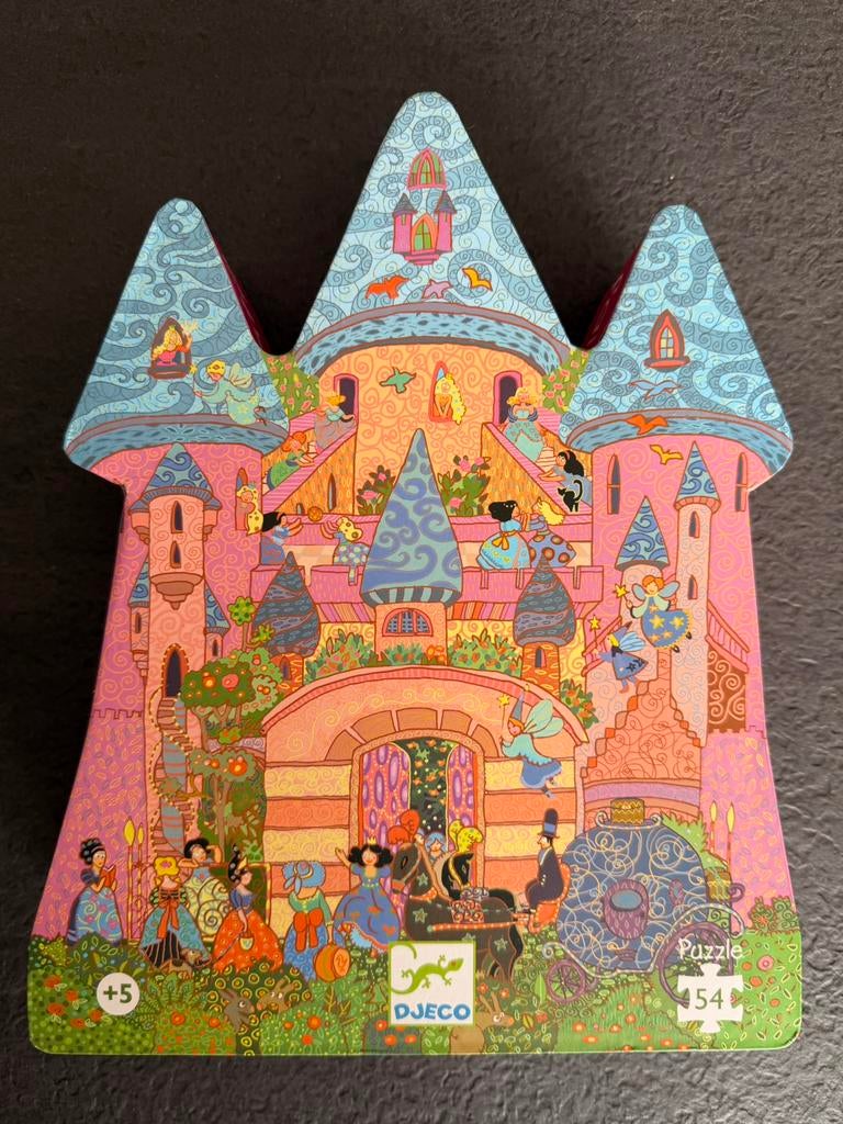 Djeco puzzel - Het feeënkasteel, Ophalen of Verzenden, Meer dan 50 stukjes, Zo goed als nieuw
