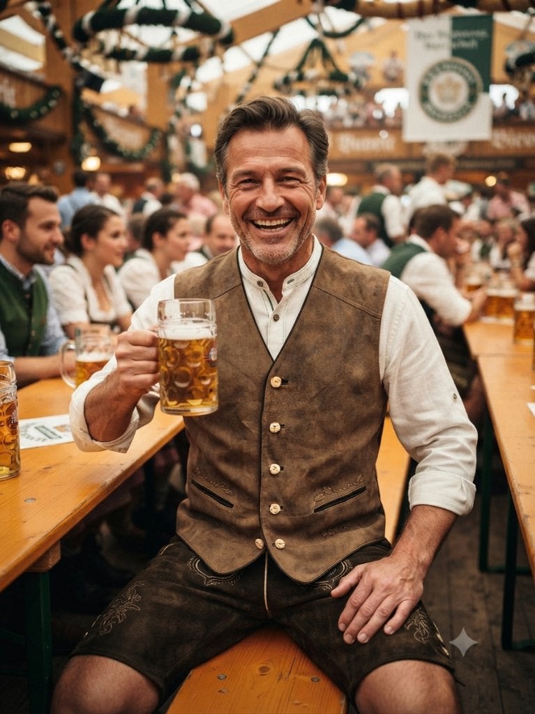 Leren trachten vest Oktoberfeest jager maat 54, Kleding | Heren, Maat 52/54 (L), Ophalen of Verzenden, Overige thema's, Kleding