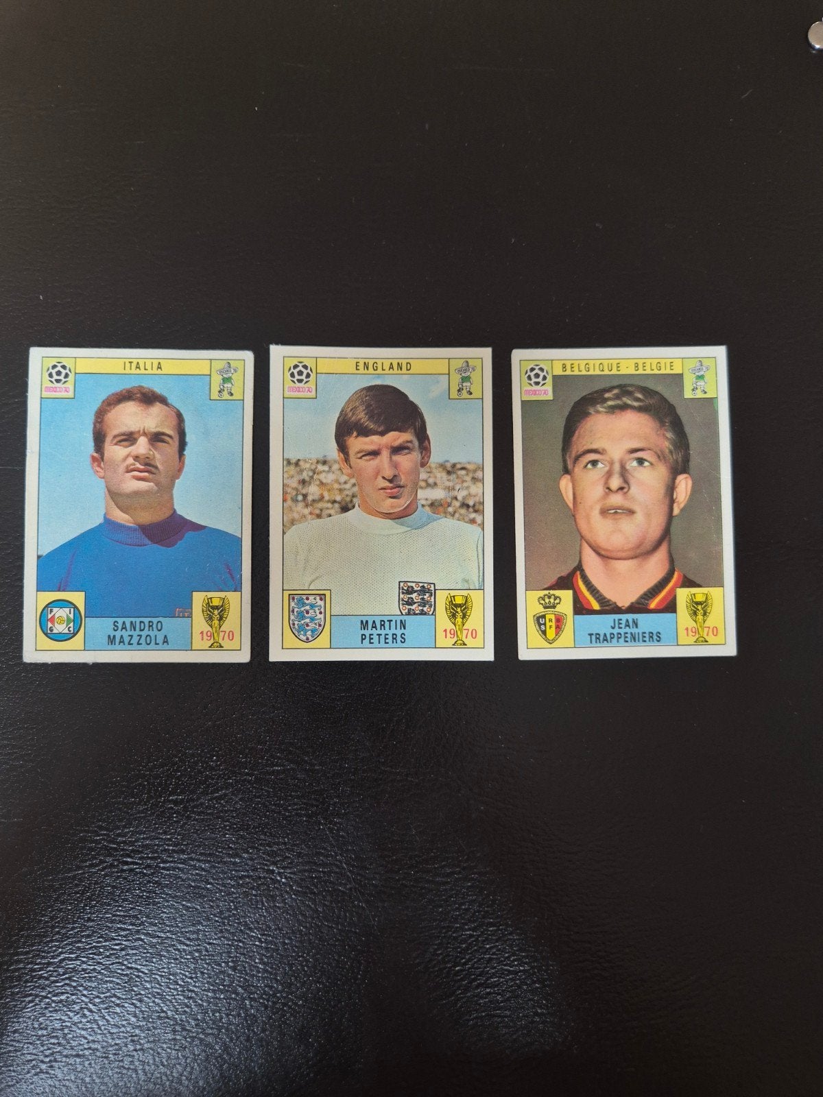 Panini WK 1970 Mexico 4 verschillende, Ophalen of Verzenden, Meerdere stickers