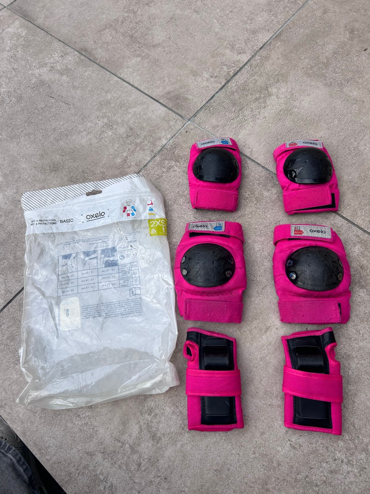 Oxelo roze beschermset voor skaten/skeeleren (knie, elleboog, Overige merken, Gebruikt, Kinderen, Ophalen of Verzenden