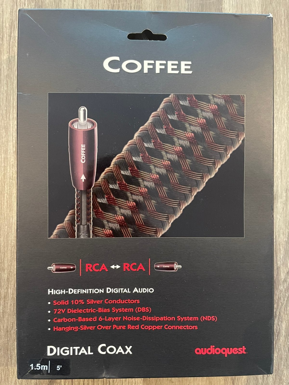 Audioquest Coffee coax rca, spdif, Audio, Tv en Foto, Ophalen, Zo goed als nieuw, Minder dan 2 meter, Overige kabels