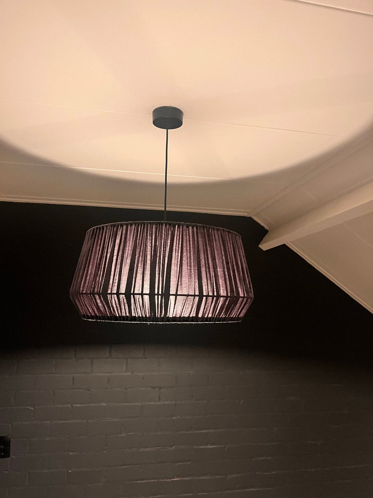 Riviera Maison hanglamp met stoffen kap, Huis en Inrichting, Lampen | Hanglampen, Ophalen, Zo goed als nieuw, Textiel, E27 (groot)