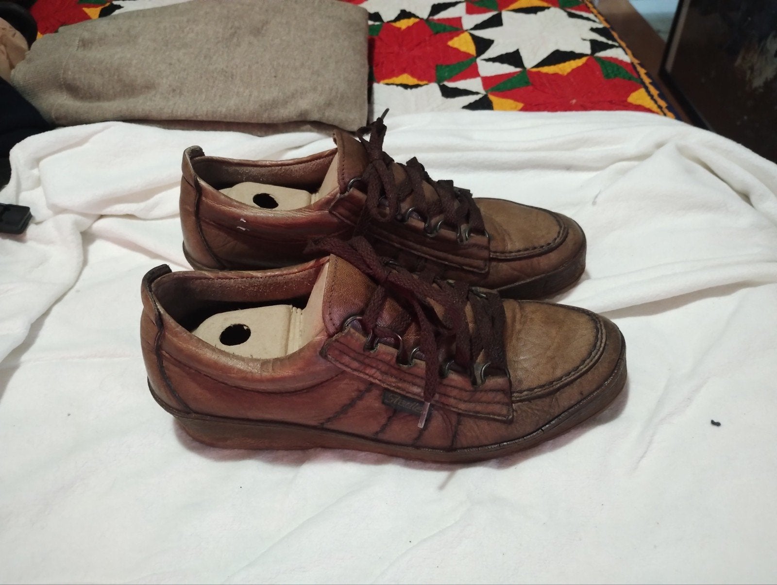 Stadler Tirol-Austria Bruine Leren Veterschoenen, Kleding | Dames, Bruin, Stadler, Gedragen, Wandelschoenen