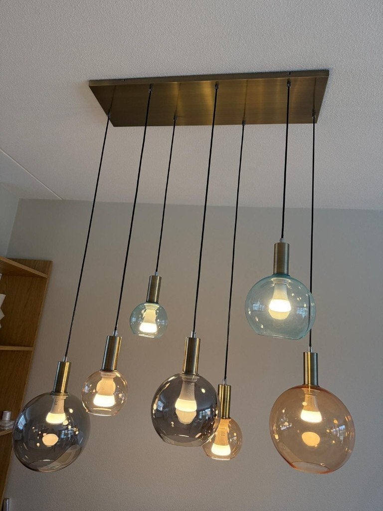 Hanglamp Gaby Coco Maison 7 gekleurde bollen, Ophalen, Gebruikt, Glas, E27 (groot)