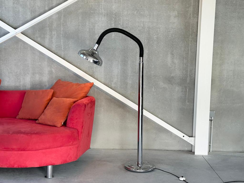 Vintage chroom vloerlamp 1980’s, Ophalen of Verzenden