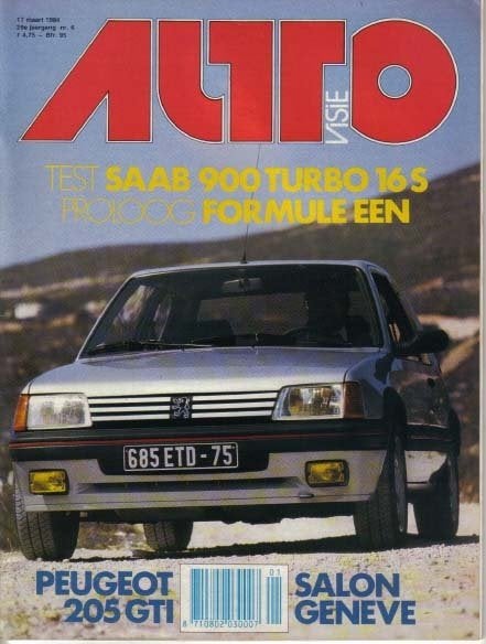 Autovisie 6 1984 : Peugeot 205 GTI - Saab 900 Turbo 16S, Ophalen of Verzenden, Gelezen, Algemeen