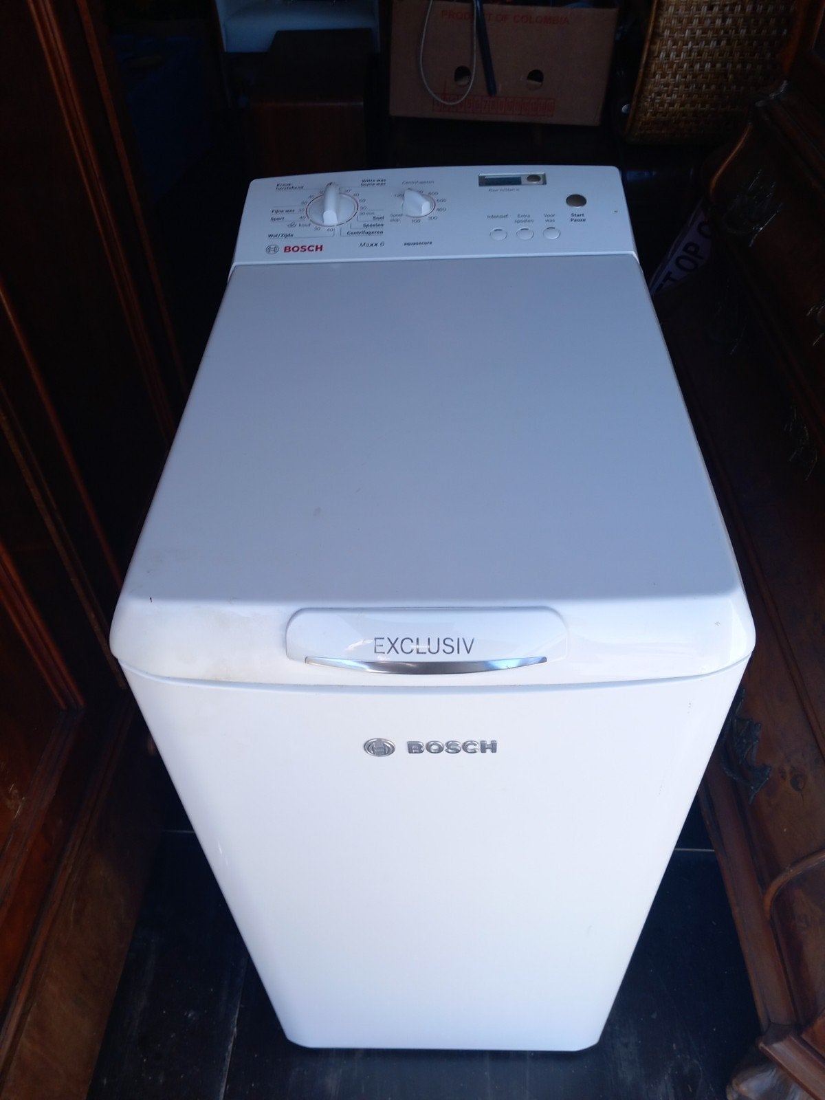bovenlader wasmachine merk Bosch prijs 60.00, Witgoed en Apparatuur, Wasmachines, Ophalen of Verzenden, 1200 tot 1600 toeren, 85 tot 90 cm