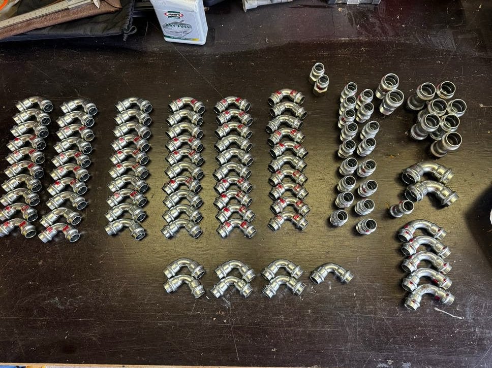 Viega CV-koppelingen staal 15mm en 22mm - Meer dan 100 stuks, Overige materialen, Bochten, Minder dan 20 mm, Nieuw