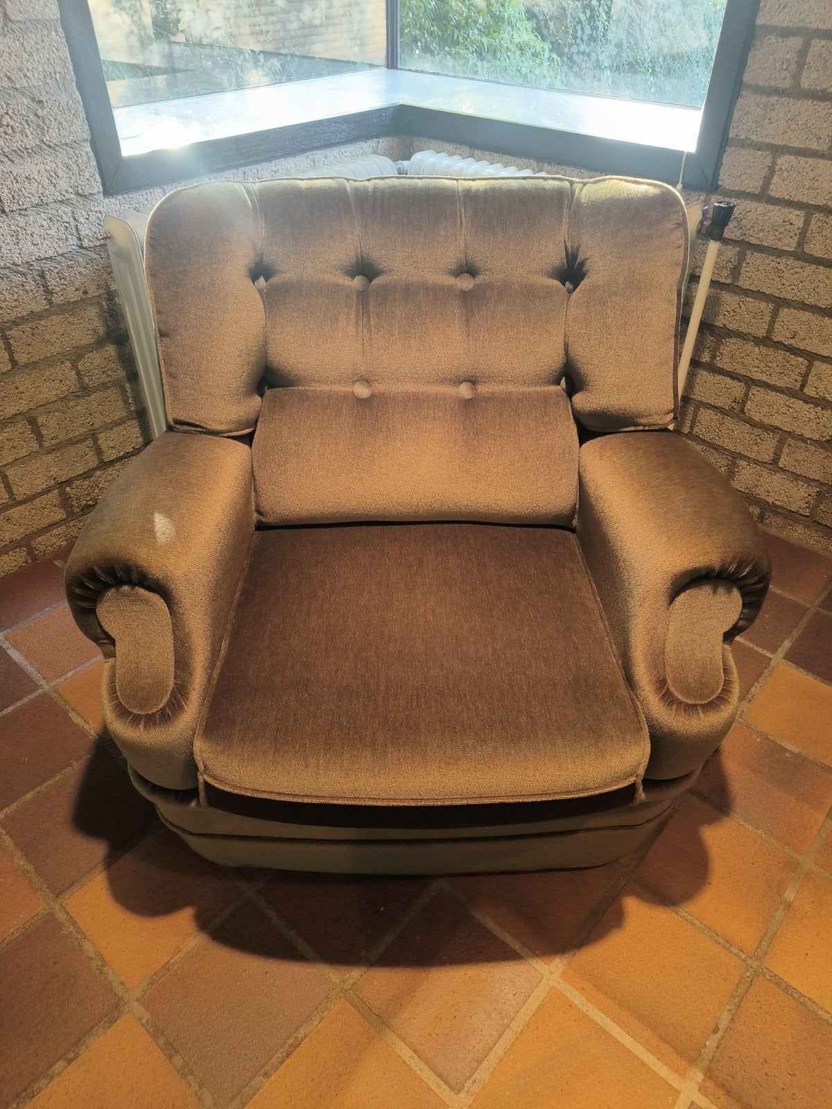Comfortabele 3-zitsbank en fauteuil set - Zo goed als nieuw, Klassiek, Driepersoons, 75 tot 100 cm, Ophalen of Verzenden