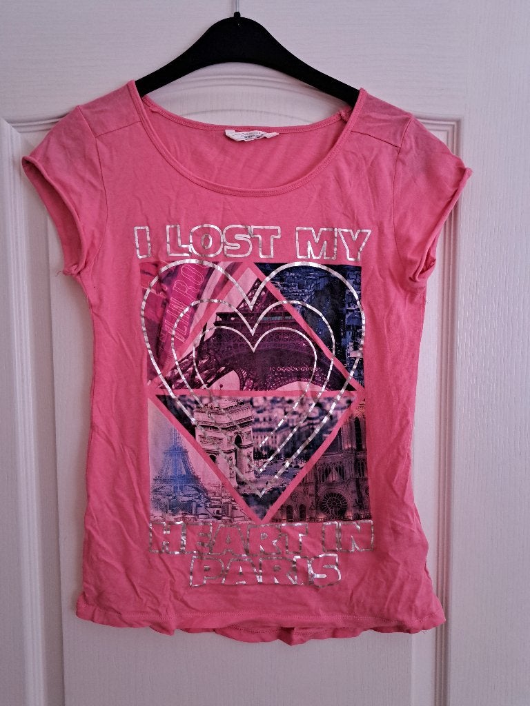 Dames shirt/T-shirt felroze Parijs Eiffeltoren 36/S, Kleding | Dames, Ophalen of Verzenden, Zo goed als nieuw, Korte mouw, Roze