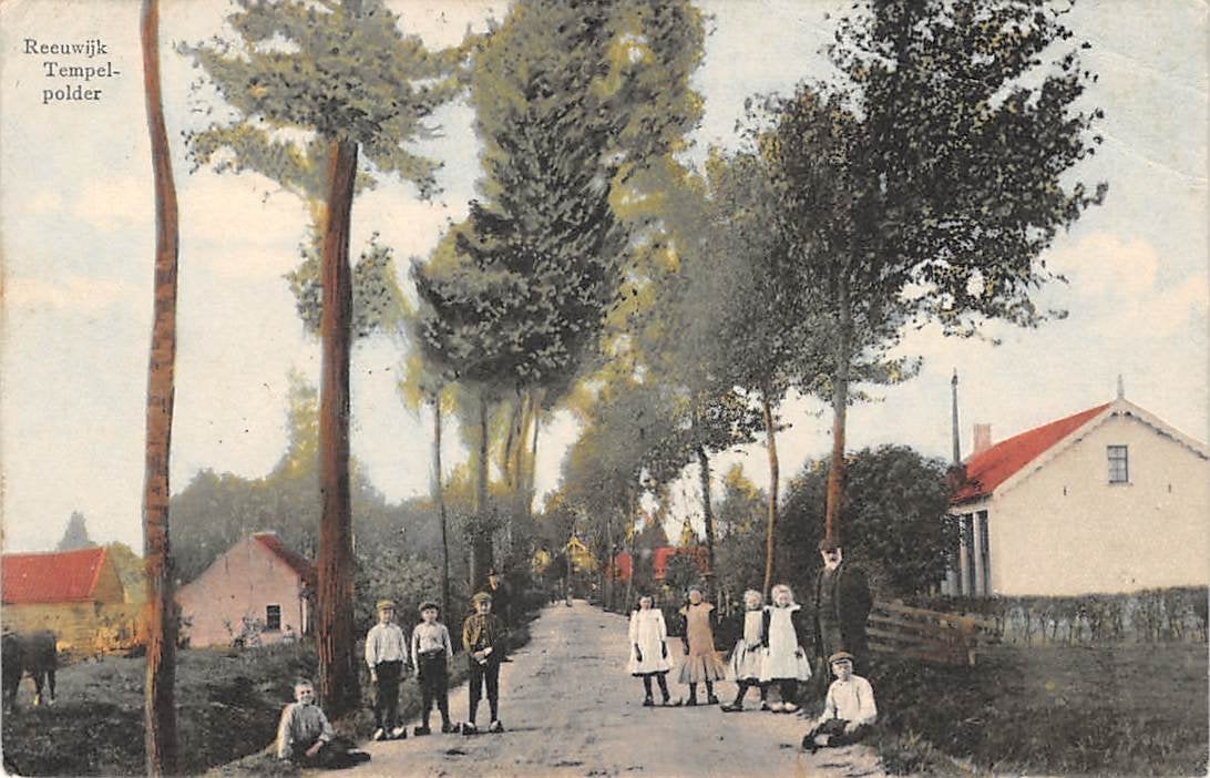 Reeuwijk Tempel-polder, Verzamelen, Ansichtkaarten | Nederland, Verzenden, Voor 1920, Gelopen, Zuid-Holland