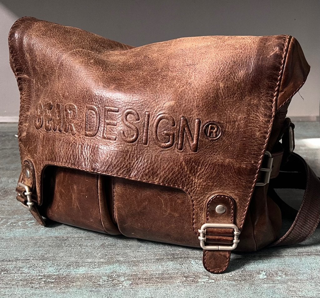 BearDesign. Stoere leren schoudertas., Sieraden, Tassen en Uiterlijk, Tassen | Schoudertassen, Ophalen of Verzenden, Bruin, Leer